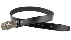 Handmade Men&rsquo;s Press Button Belt Full Grain Leather Without Buckle 1-1/2 Wide