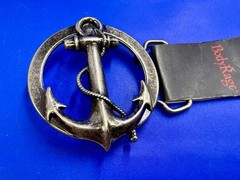 Round Openwork Anchor with Wrapped Rope Nautical Theme Body Rage Belt Buckle