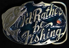 The Great American Buckle Co. I&rsquo;d Rather be Fishing Metal Belt Buckle #523