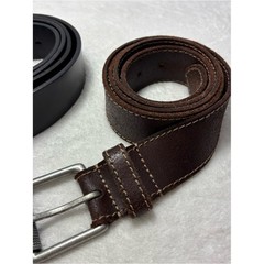 Timberland Black and Brown Set of 2 Leather Belts with Metal Buckle Size L 38-40