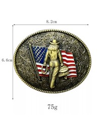 American Flag Belt Buckle for Cowgirl Cowboy Western Rodeo Wear Bronze Color NEW
