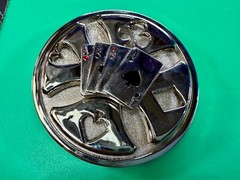 Four Aces Poker Cards Gambling Casino Silver Color Large Spinner Belt Buckle