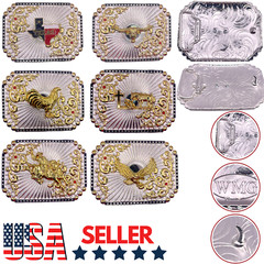 WMG Texas State Belt Buckle Flag Map Cowboy Rodeo Western Fashion Star Gold Tone