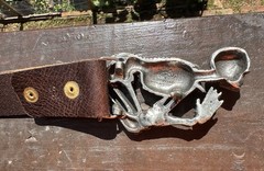 Belt With Skeleton Buckle By Alchemy Gothic