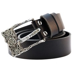 German silver pin belt buckle Runic, Classic frame buckle for 1.5 inch belt