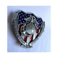 United States Marine Corps Semper Fidelis Shield Belt Buckle