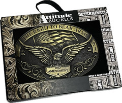 Montana Silversmiths Attitude Right To Bear Arms 2A Eagle Western Belt Buckle