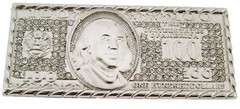 Money Belt Buckle $100 Bill American Dollar Sign Greenback bucks Benjamin Stash
