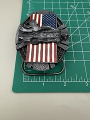 American Flag Cowboy Belt Buckle Western Patriotic Stars Stripes Enamel