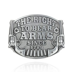 Right to Bear Arms Belt Buckle Western Coyboy Native American (RBA-01-S)