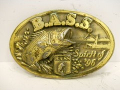 Men&rsquo;s Vintage Brass Belt Buckle-1996 Bass Anglers Sportsman Society Spirit of 96