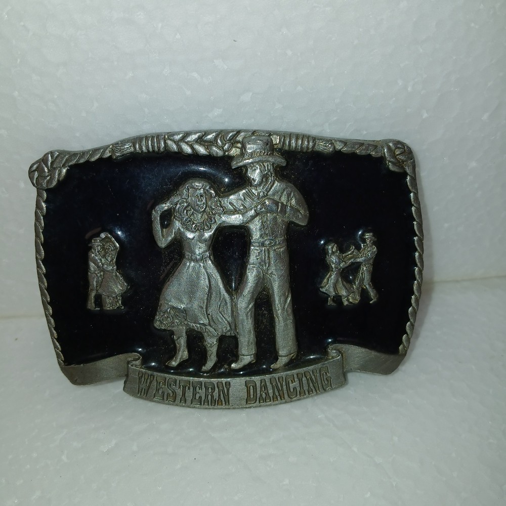 Vintage Buckles of America Masterpiece Western Dancing Belt Buckle USA Cowboy