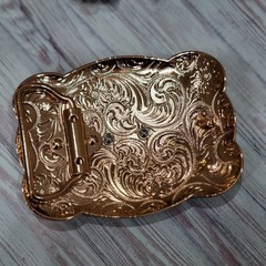 KIDS belt Buckle Saint jude San Judas Western belt Buckle Rose Tone & Silver