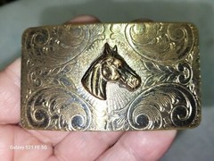 Nice Silver Plated Horse Head Metal Belt Buckle 3 1/4&Prime;