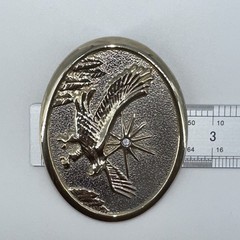 Vintage Belt Buckle Gold & Silver Tone Americana Eagle Western Cowboy Southwest