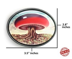 Magic Mushroom Fantasyland Men Women Handmade Belt Buckle