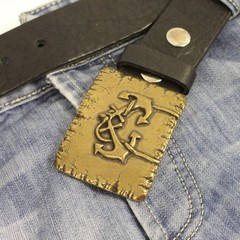 Maritime Belt Buckle Antique Brass with Double Anchor – Rustic Metal Buckle