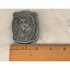 Hesston 1996 National Finals Rodeo Belt Buckle AGCO Commemorative Series Pewter