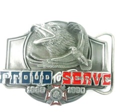 1989 Limited Edition 4821/5000 Proud To Serve VFW Screaming Eagle Belt Buckle