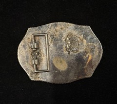 Vintage Nocona belt buckle high relief cowboy scene western style RARE