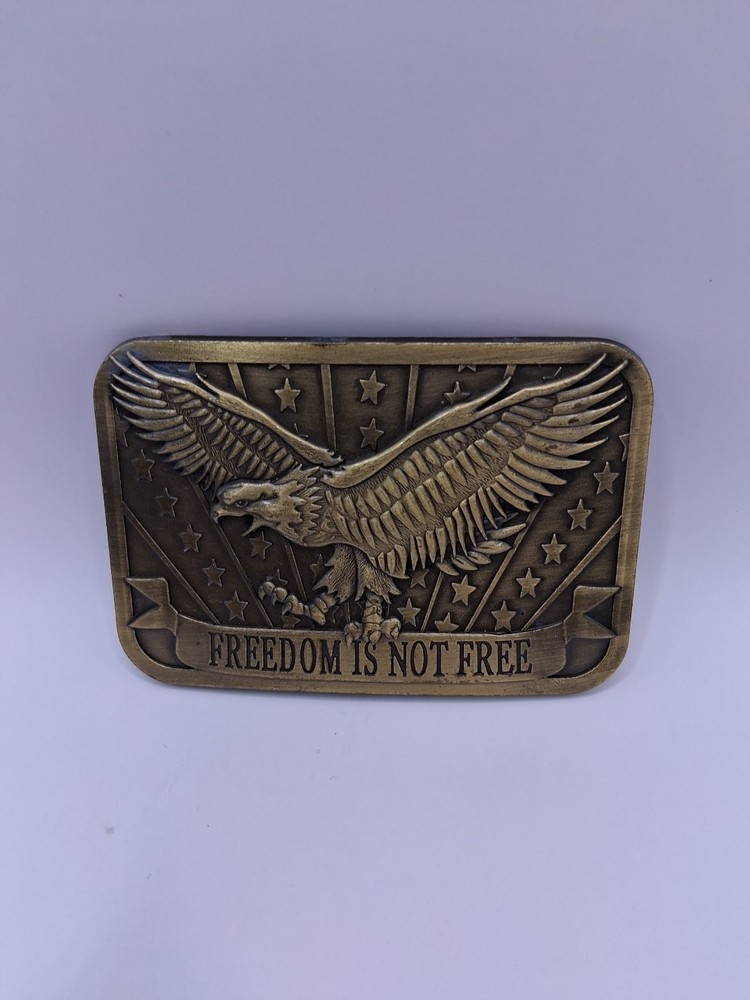 Sponsor 2014 Flying Eagle Freefom Is Not Free W Stars Stripes Metal Belt Buckle