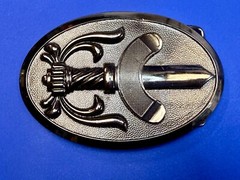 Cavalry Swords Weapon Black Color Mens Oval Vintage Belt Buckle