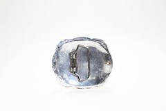 Southern Style Metal Belt Buckle with Flower Imprint