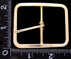 LL26102 VINTAGE ***RECTANGULAR SHAPE*** GOLDTONE TONGUE TYPE BELT BUCKLE