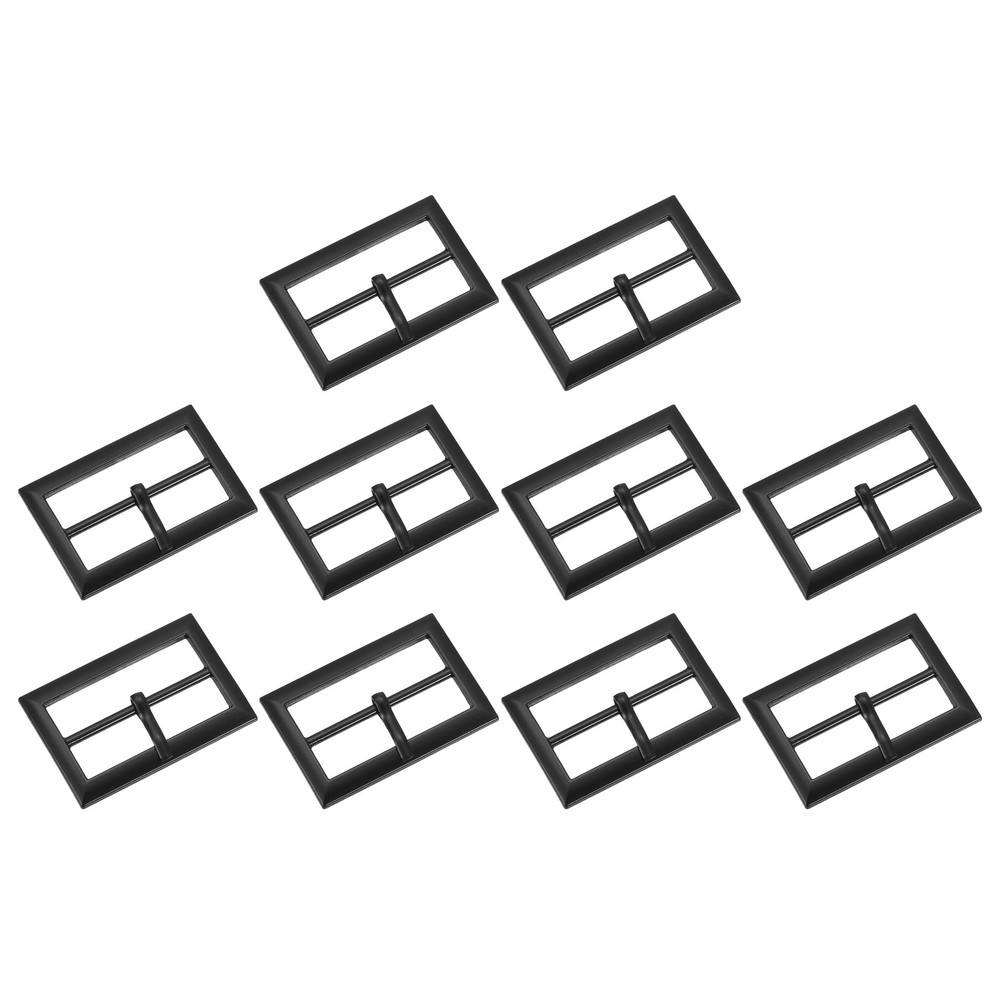 10Pcs Belt Buckle, 1.18&Prime; Single Prong Rectangle Buckles, Matte Black