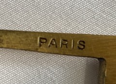 Gold Tone Monogram M or W Belt Buckle Made in Paris 2” x 1 3/8” Unisex