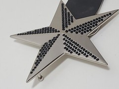 Silver With Black Sparkling Stones. Star Metal Fashion Belt Buckle