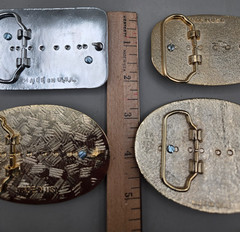 FOUR BELT BUCKLES Gem Stone Oval Mount Made in USA
