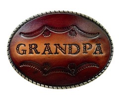 Large Custom Tooled Leather Belt Buckle, MADE to ORDER, Names or Initials