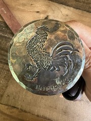 Howler Brothers El Gallo Belt Buckle Forged Steel Rooster Brown Leather Belt 32