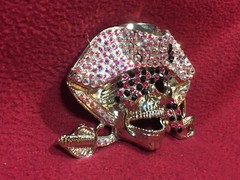 Crystal Rhinestone Purple Pirate Belt Buckle