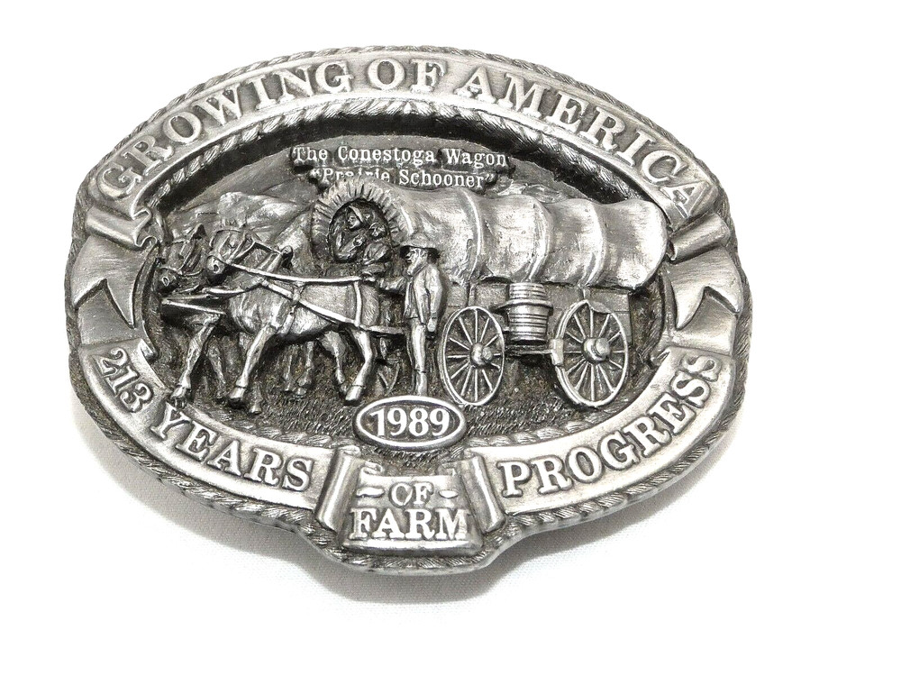 Hasco Conestoga Wagon Growing America Belt Buckle 707 of 4000 1988 Vintage USA