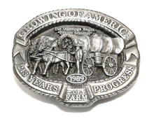 Hasco Conestoga Wagon Growing America Belt Buckle 707 of 4000 1988 Vintage USA