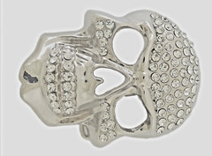 Skull Belt Buckles Men Women Rhinestones Vintage Silver Metal Rock Rebel Pirate