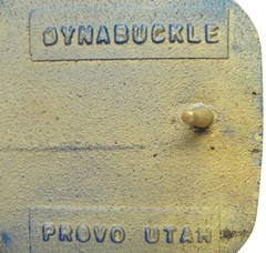 RM Rocky Mountain Machinery Co Blue & Gold Tone Belt Buckle Dynabuckle Utah