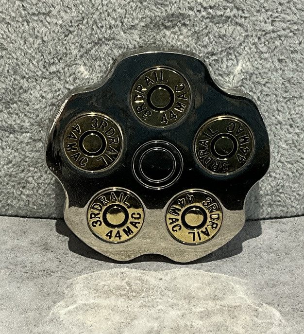 .44 Magnum Revolver Cylinder 3rd Rail Belt Buckle 3D Bullet