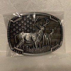 Antique Brass Finish Deer Buckle – American Hunter Western Buckle Set Of 2
