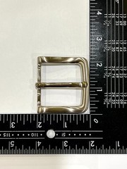 Solid Brass Satin Nickel Belt Buckle Made in Italy Fits 1.57&Prime; Belt Strap