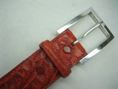 GENUINE CROCODILE BELTS 1-3/8&Prime; & 1.5&Prime; WIDE, WITH SILVER 925 SOLID BUCKLE U.S.A.