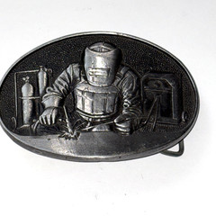 Vintage Welder Welding Award Design Medals Inc Oklahoma Diecast Belt Buckle