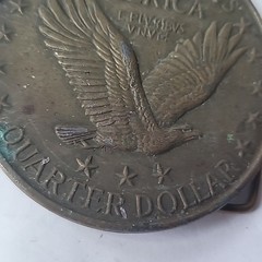 Standing Liberty Quarter Coin Belt Buckle Vtg 1976 Henchel-Mt.View California