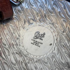 Gist Sterling Silver Overlay 1995 Gold N Grand Champion Belt Buckle & Size 32