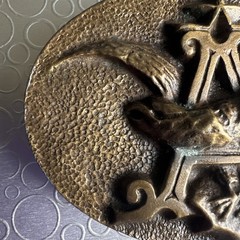 Vtg 1970s Anheuser Busch Brass Belt Buckle P-168 Budweiser Beer Eagle Cowboy Men
