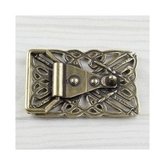 Celtic Belt Buckle Heart Knot Antique Brass Viking Medieval