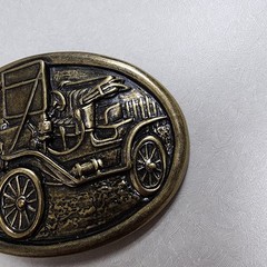 Antique Car Belt Buckle Avon Vintage Model T Brass Look Automobile Vehicle