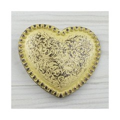Victorian Heart Belt Buckle Antique Brass Antique Floral Engraved